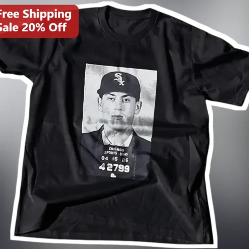 Chicago Sports Bulls Vintage Mugshot Baseball Player Graphic Tee