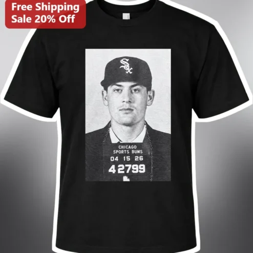 Chicago Sports Bums Tee Vintage White Sox Mugshot Graphic Shirt for Men