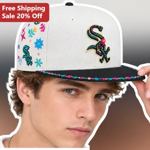 Chicago White Sox Hat Neon Embroidery Snapback Baseball Cap