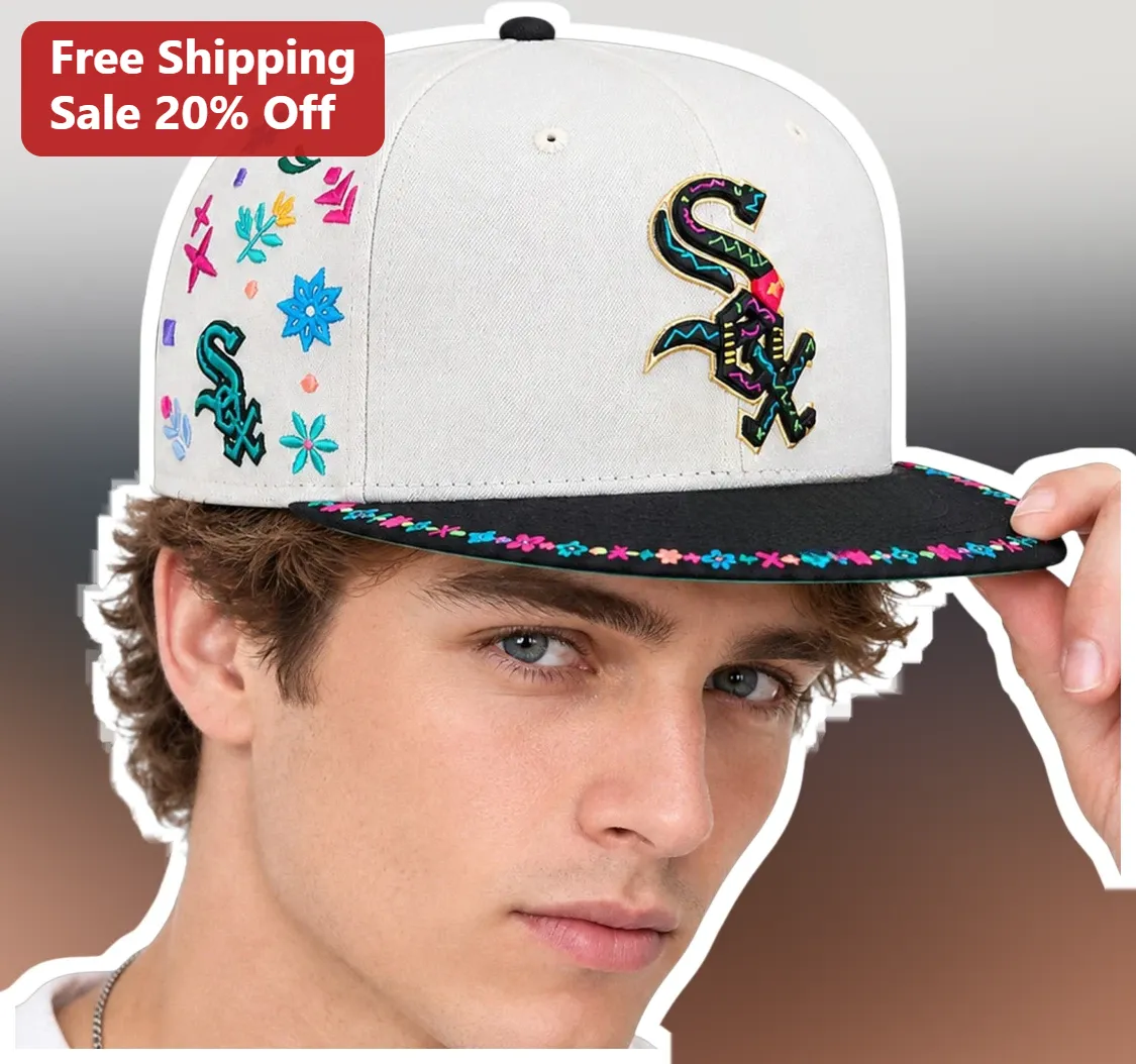 Chicago White Sox Hat Neon Embroidery Snapback Baseball Cap