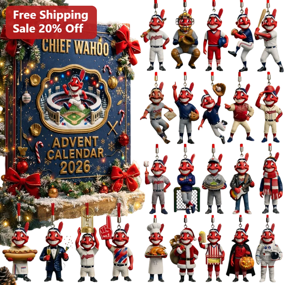 Chief Wahoo Advent Calendar 2026 Ornament Vintage Cleveland Guardians Baseball Holiday Collectible Gift