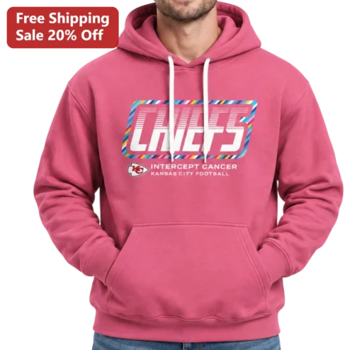 Chiefs Intercept Cancer Kansas City Football Hoodie Breast Cancer Awareness Pink Pullover