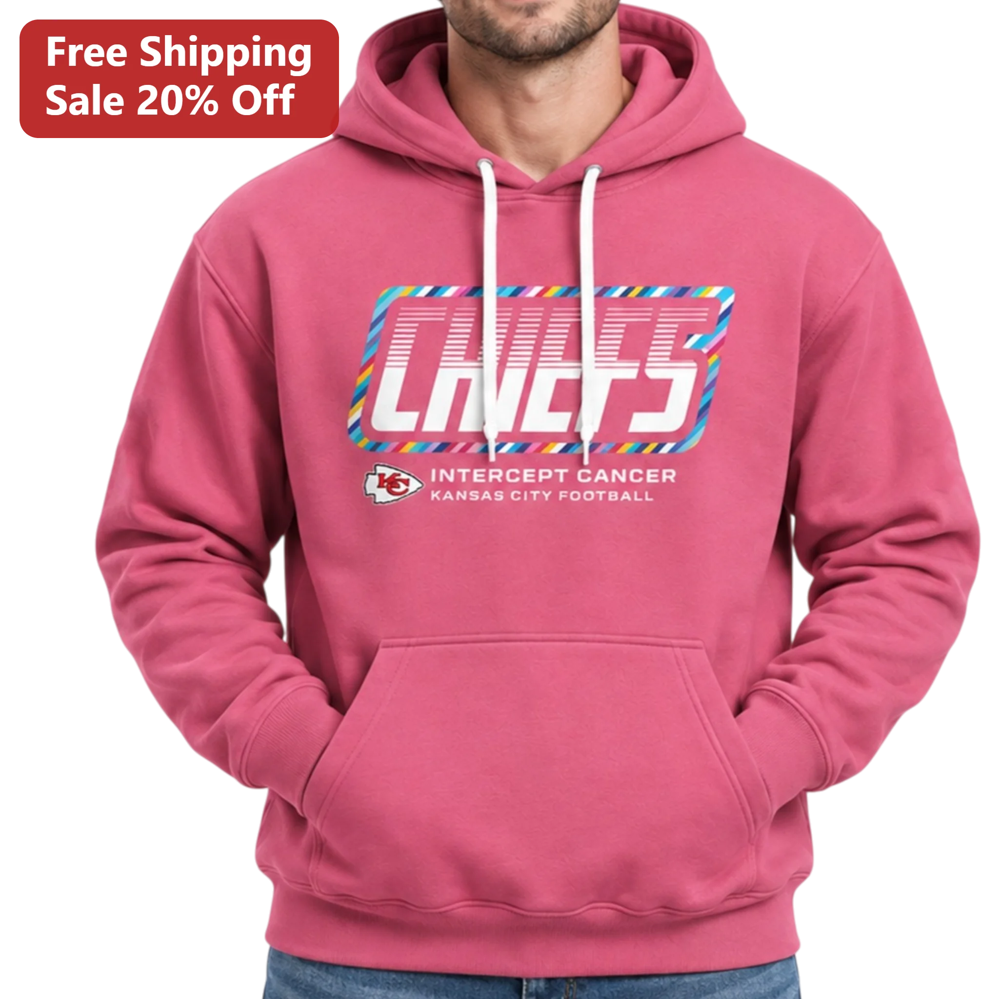 Chiefs Intercept Cancer Kansas City Football Hoodie Breast Cancer Awareness Pink Pullover
