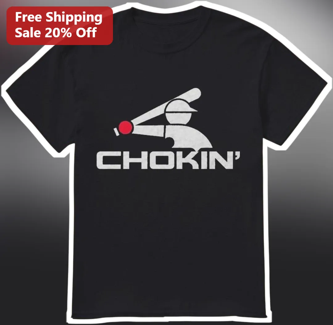 CHOKIN' Baseball Batter Tee Funny Vintage Style Graphic Shirt for Men