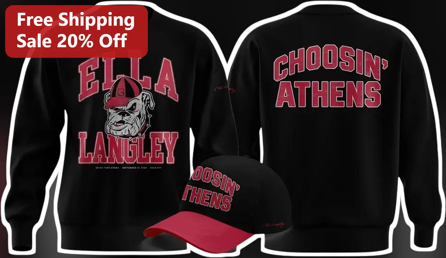 CHOOSIN' ATHENS Georgia Bulldogs Sweatshirt Vintage Bulldog Mascot UGA Fan Apparel Gift