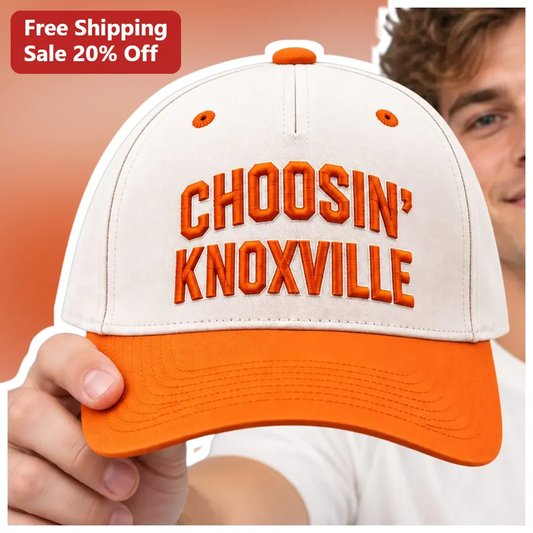 Choosin' Knoxville Hat Ella Langley Song Lyrics Embroidered Baseball Cap Country Music Fan Gift Orange and Cream