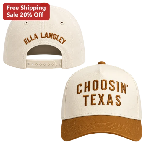 Choosin' Texas Hat Personalized Custom Name Baseball Cap Vintage Collegiate Gift for Men Women