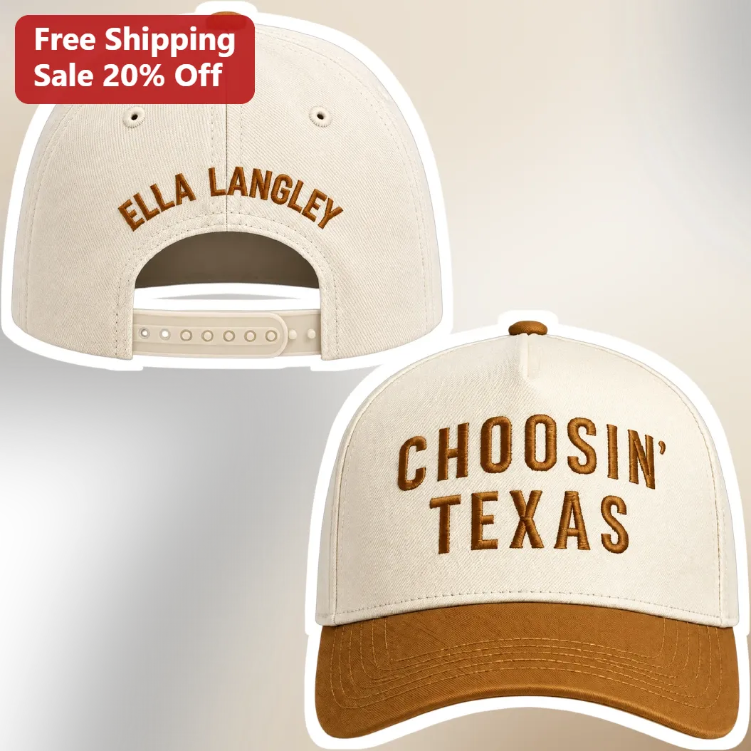 Choosin' Texas Hat Personalized Custom Name Dad Hat Country Music Fan Gift Adjustable Vintage Style