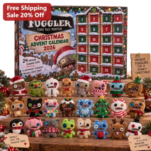 Christmas Advent Calendar 2026 Funny Ugly Monsters Fuggler Plush Toy Gift for Kids Adults