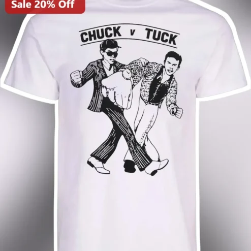 Chuck V Tuck Tee Retro Comic Pop Culture Graphic Shirt Unisex Vintage Style Gift