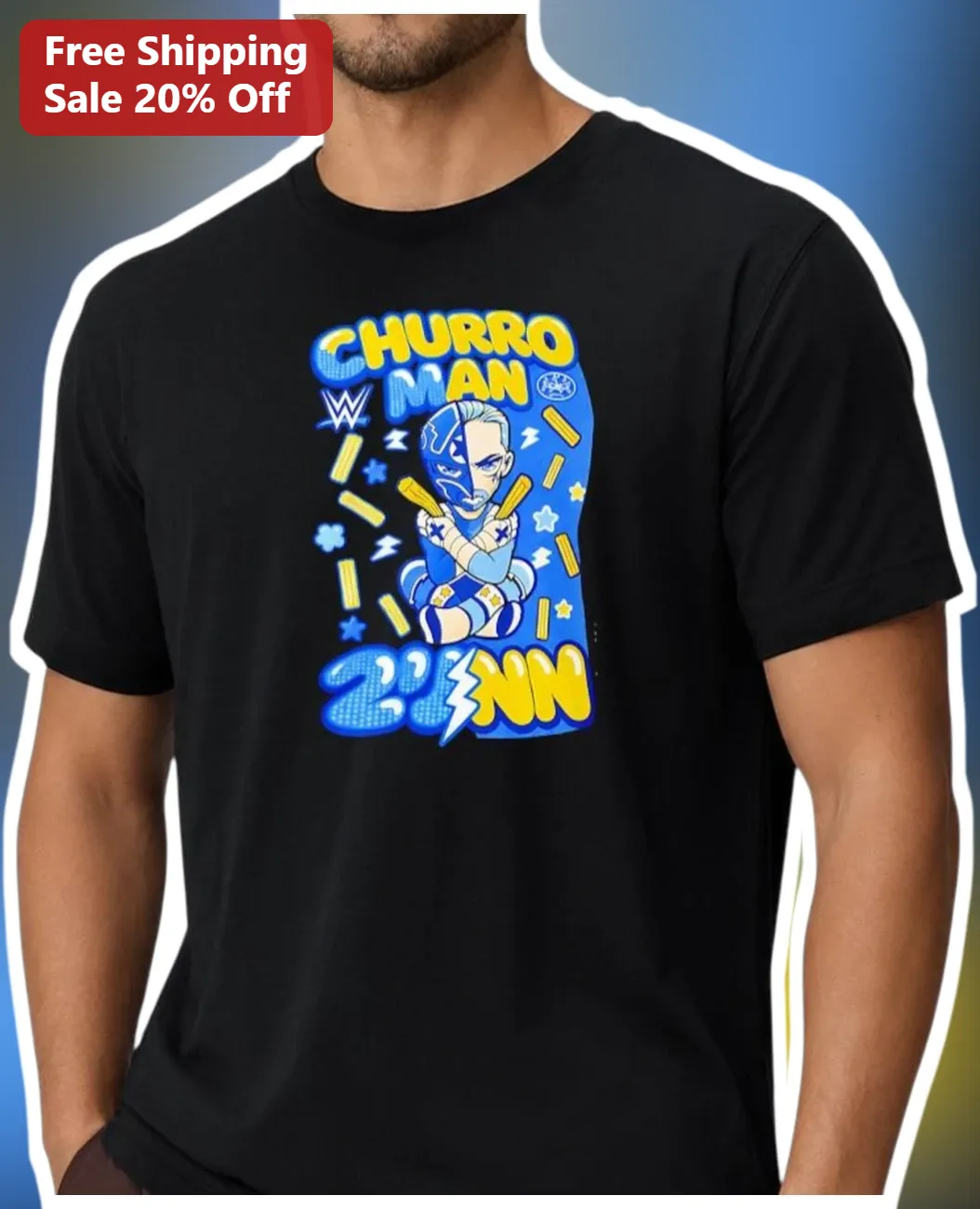 Churro Man Santos Escobar WWE Luchador Graphic Tee Funny Wrestling Gift