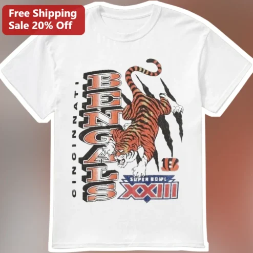 Cincinnati Bengals Super Bowl XXIII Vintage Retro Graphic Tee NFL Football Fan Shirt