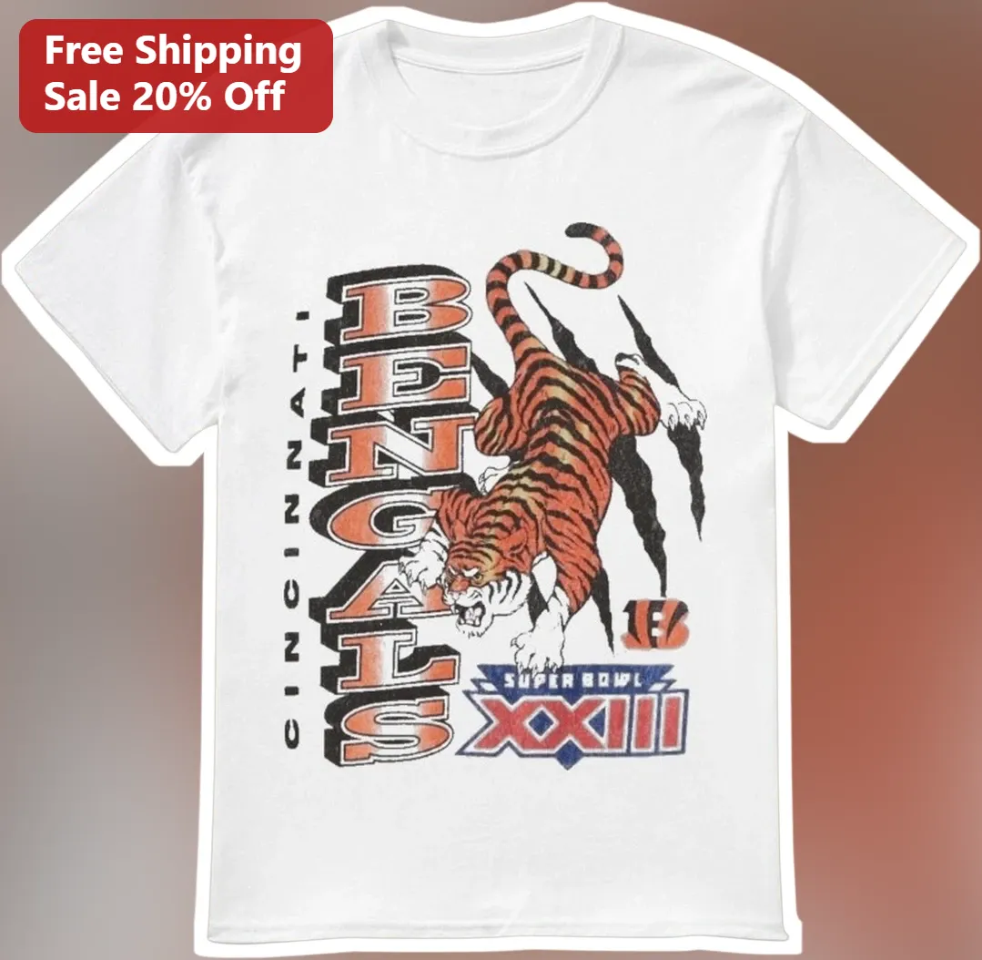 Cincinnati Bengals Super Bowl XXIII Vintage Retro Graphic Tee NFL Football Fan Shirt