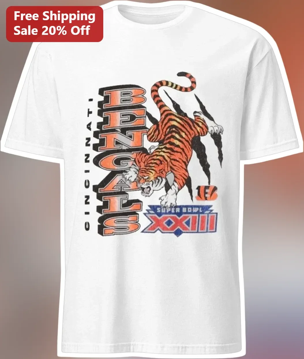 Cincinnati Bengals Super Bowl XXIII Vintage Retro Tee NFL Football Fan Gift