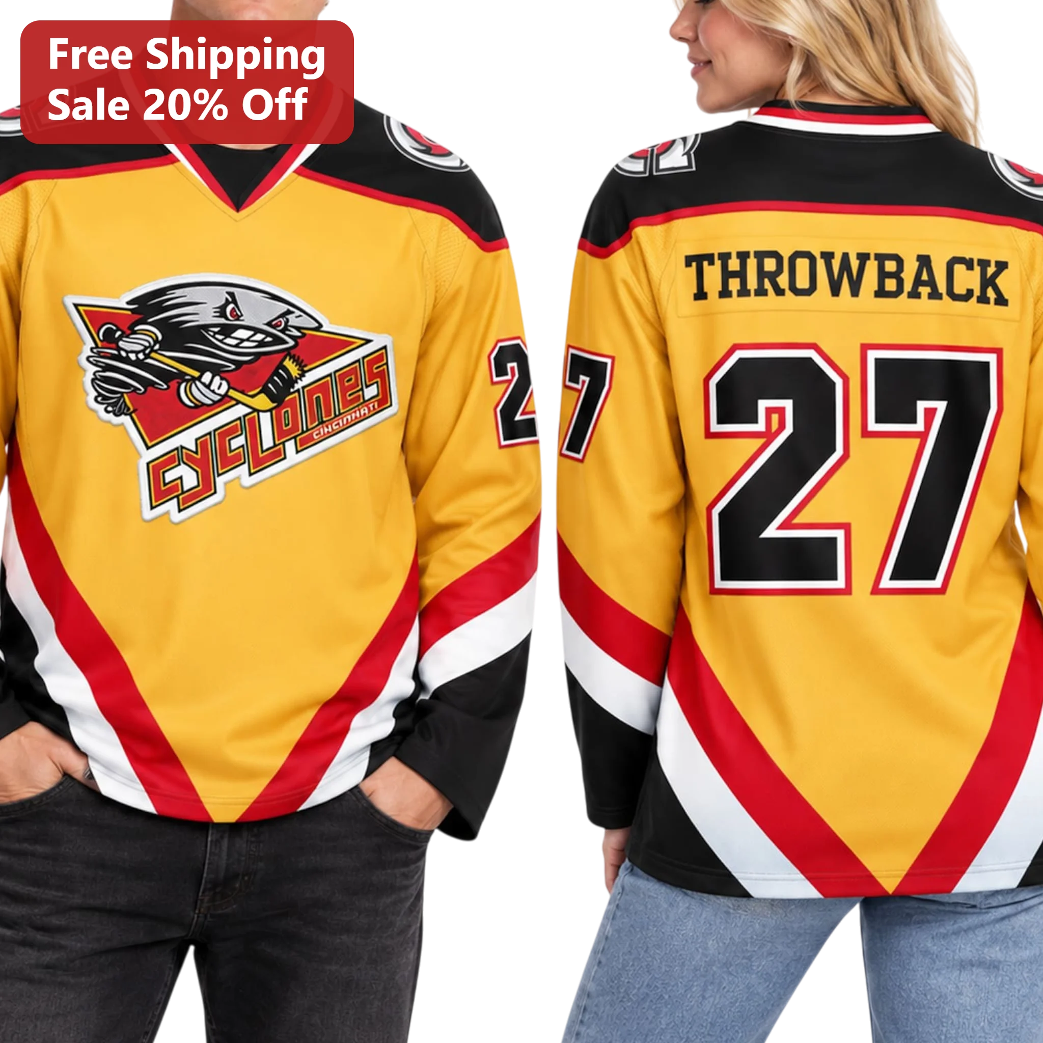 Cincinnati Cyclones Retro Hockey Jersey Graphic Tee For Men Women
