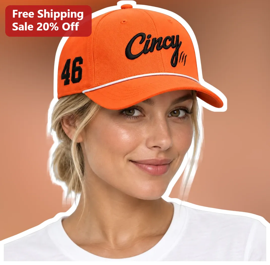 Cincy Hat Personalized Orange Baseball Cap With Custom Number For Cincinnati Locals And Bengals Fans
