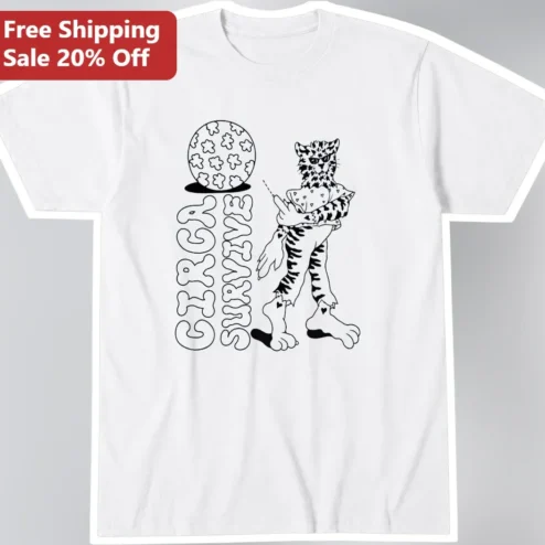 Circa Survive Tee Retro Leopard Graphic T-Shirt Indie Rock Band Merch