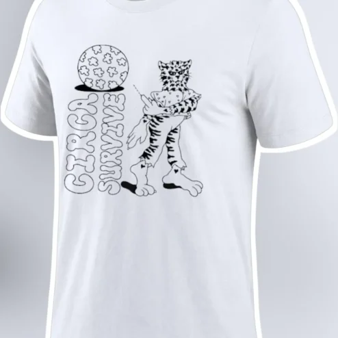 Circa Survive Tee Vintage Sketch Tiger Graphic T-Shirt Alt Rock Band Merch