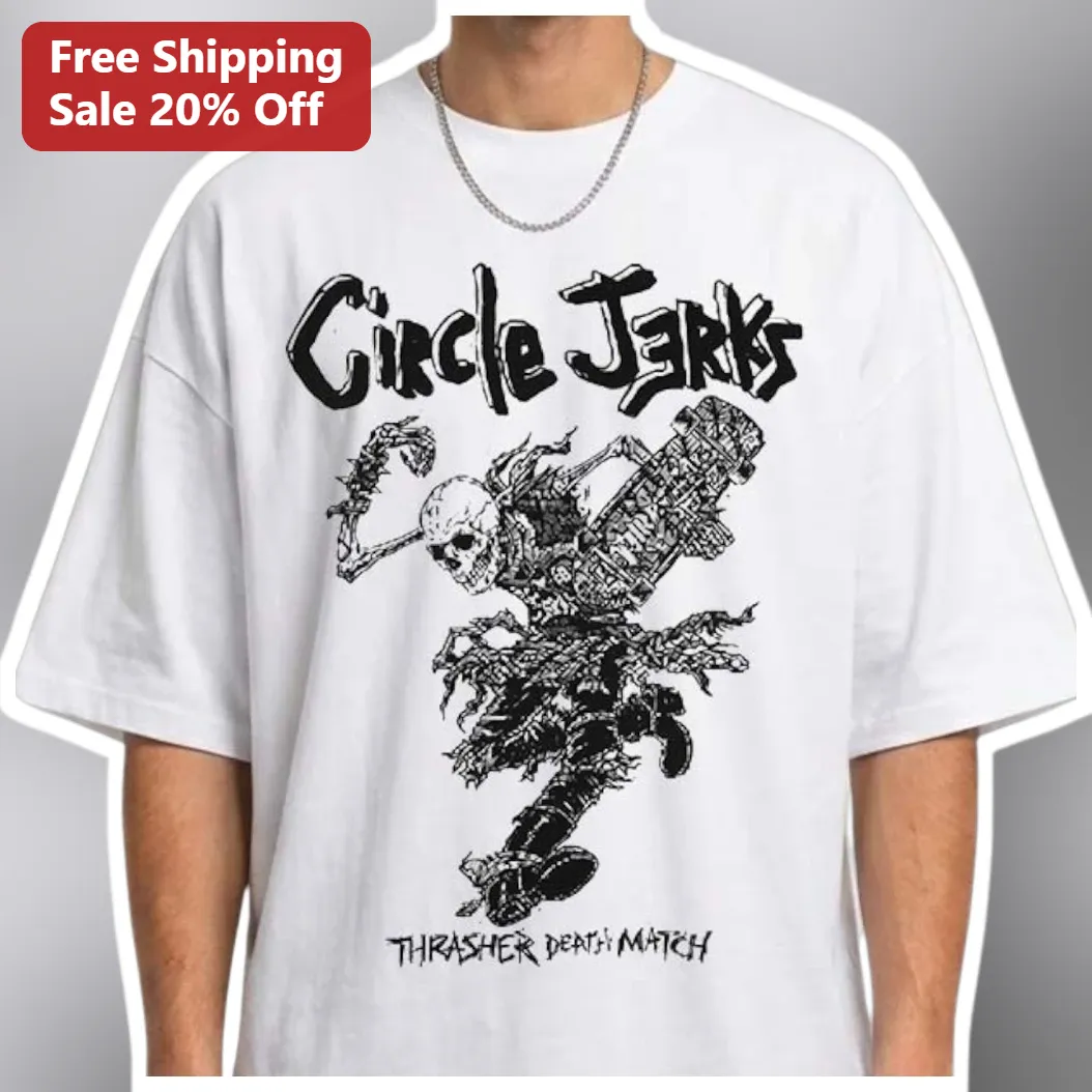 Circle Jerks Thrasher Death Match Tee Hardcore Punk Skeleton Skater Merch Shirt