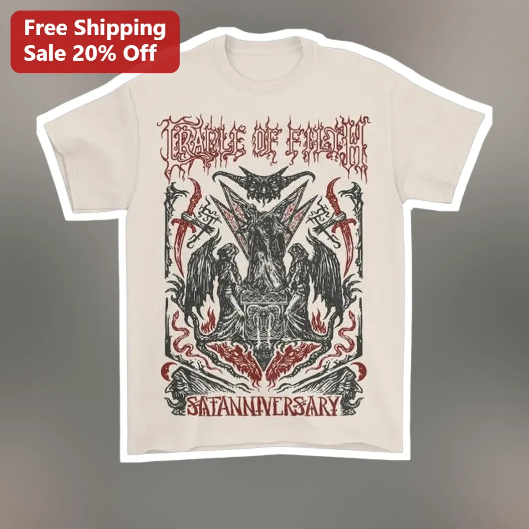 Circle of Chaos Satanniversary Tee Dark Occult Graphic Shirt for Heavy Metal Fans