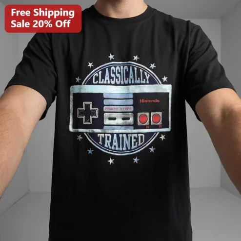 Classically Trained NES Controller Tee, Retro Video Game Gamer Gift for Men Women