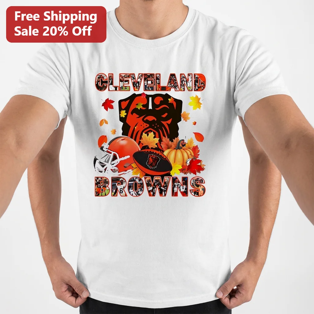 Cleveland Browns Tee Fall Football Mascot Pumpkin Graphic Shirt Game Day Fan Apparel