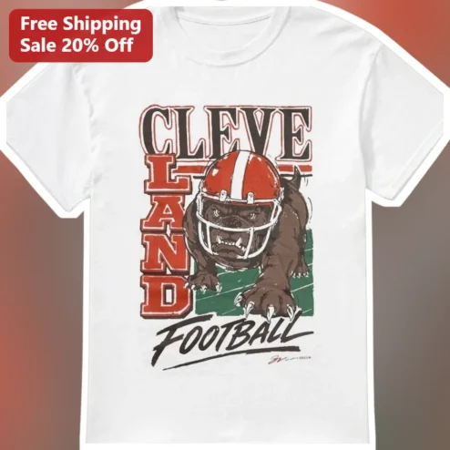 Cleveland Football Vintage Bulldog Mascot Graphic Tee for Men Women Game Day Gift
