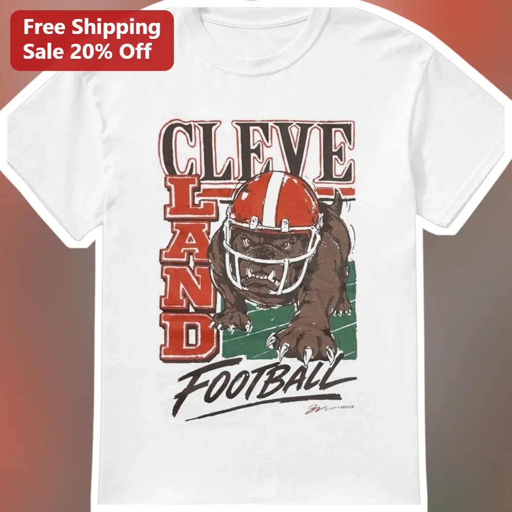 Cleveland Football Vintage Bulldog Mascot Graphic Tee for Men Women Game Day Gift