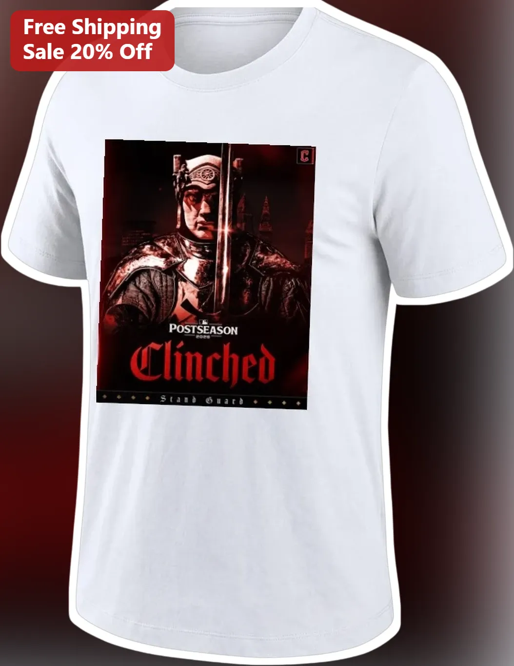 Cleveland Guardians Postseason Clinched Tee Sluggerrr Knight Mascot MLB Playoffs Shirt