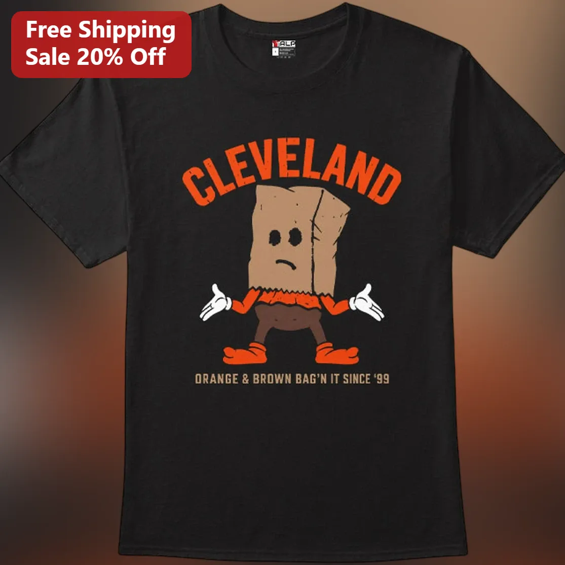 Cleveland Orange Brown Bag'n It Since '99 Funny Football Fan Tee Gift