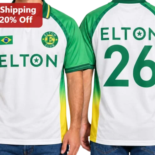 Club Tee Brazilian Soccer Jersey Style Graphic Tee Custom Name Personalized Gift