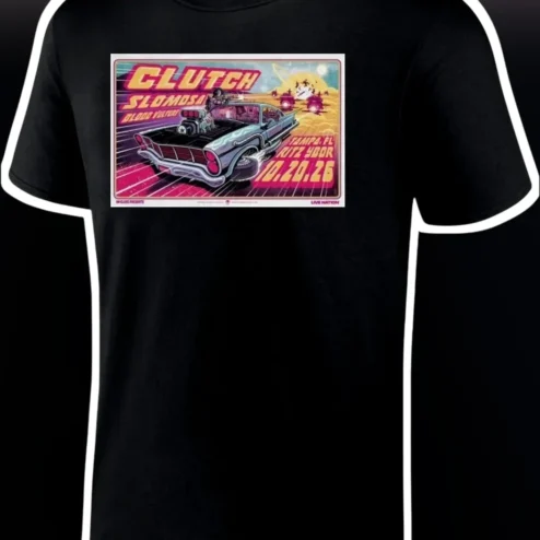 Clutch Slomosa Blood Vulture Tee Vintage Rock Band Concert Poster Graphic Shirt