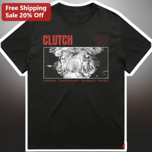 Clutch Wasted Lands Tee Rock Band Merch Graphic T-Shirt for Men Women