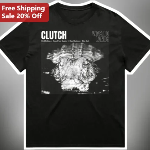 Clutch Wasted Lands Tee Stoner Rock Band Merch Graphic Shirt for Men Women