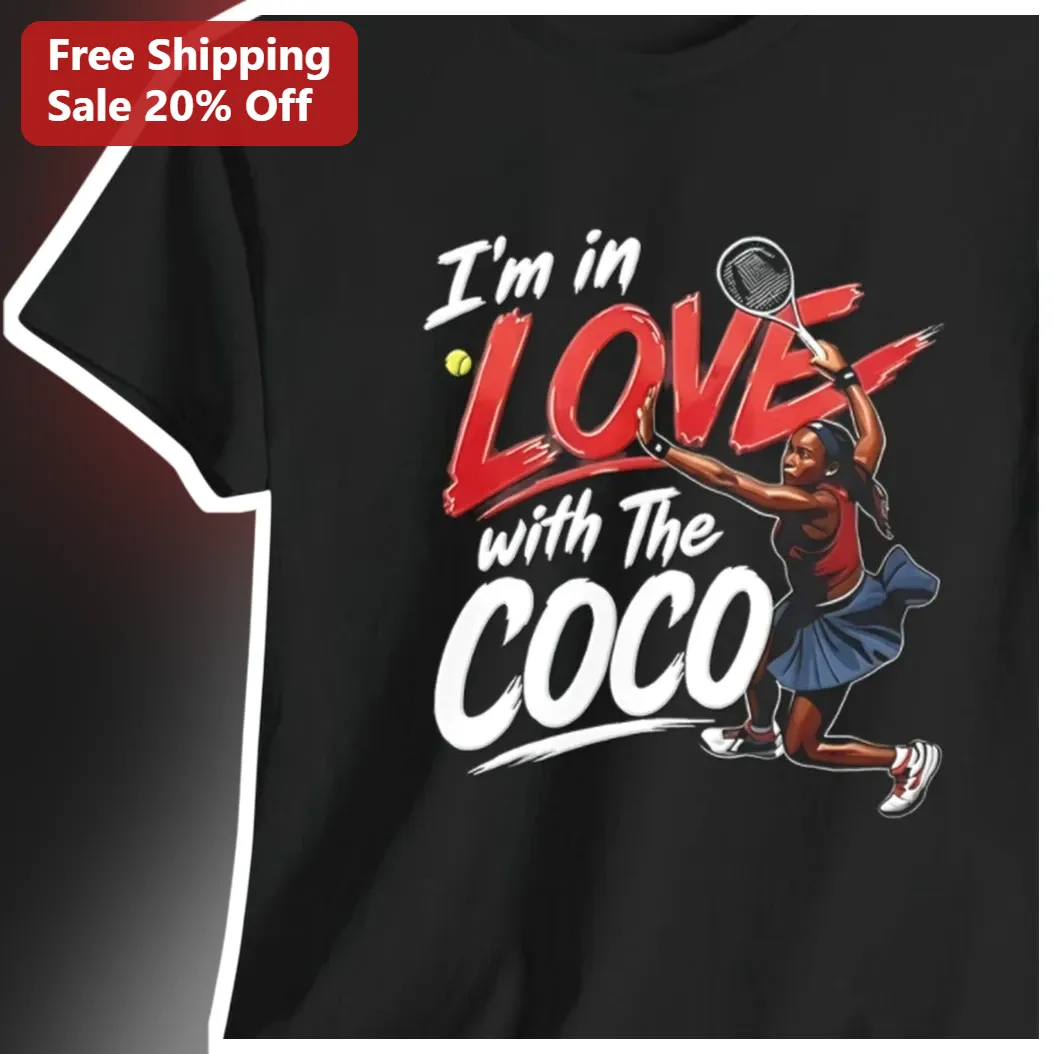 Coco Gauff Tennis Fan I'm In Love With The COCO Tee Black Graphic T-Shirt
