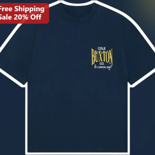 Cole Buxton Co Of London Eng Vintage Logo Tee Luxury British Streetwear Navy Graphic T-Shirt