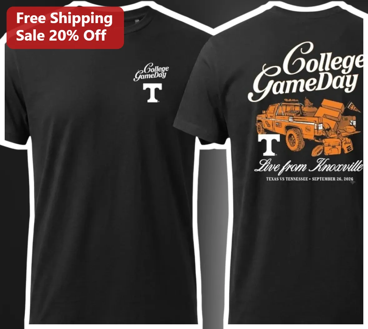 College GameDay Live from Knoxville Texas vs Tennessee September 26 2026 Tee
