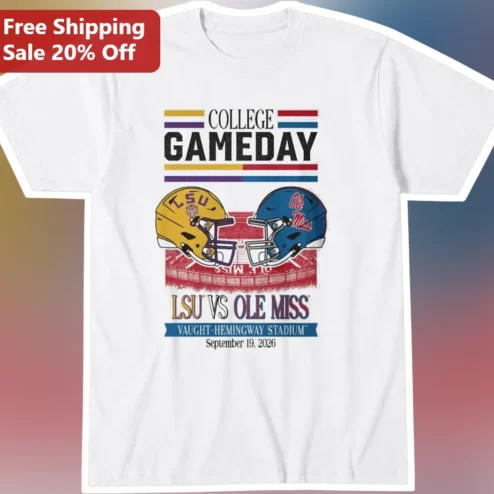 College GameDay LSU vs Ole Miss Vintage Football Tee