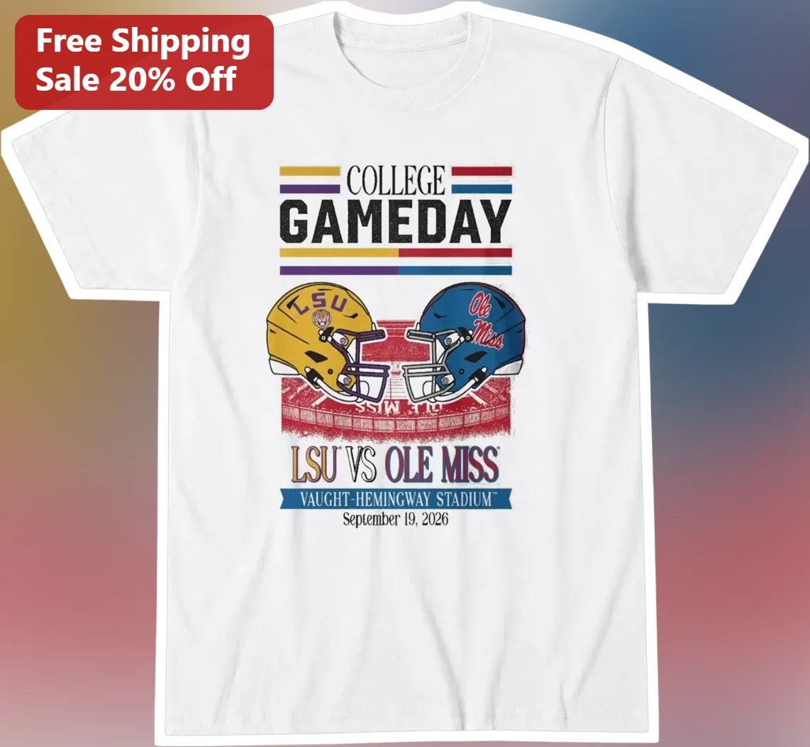 College GameDay LSU vs Ole Miss Vintage Football Tee