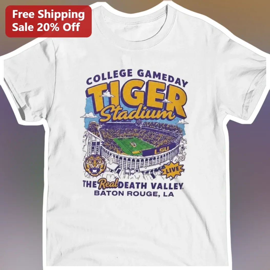 College Gameday Tiger Stadium The Real Death Valley Baton Rouge LA Vintage LSU Football Tee