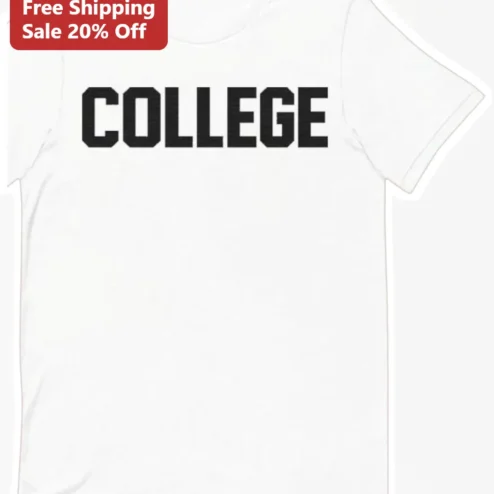 College Tee Vintage Varsity Block Letter Graphic T-Shirt for Students Alumni Game Day