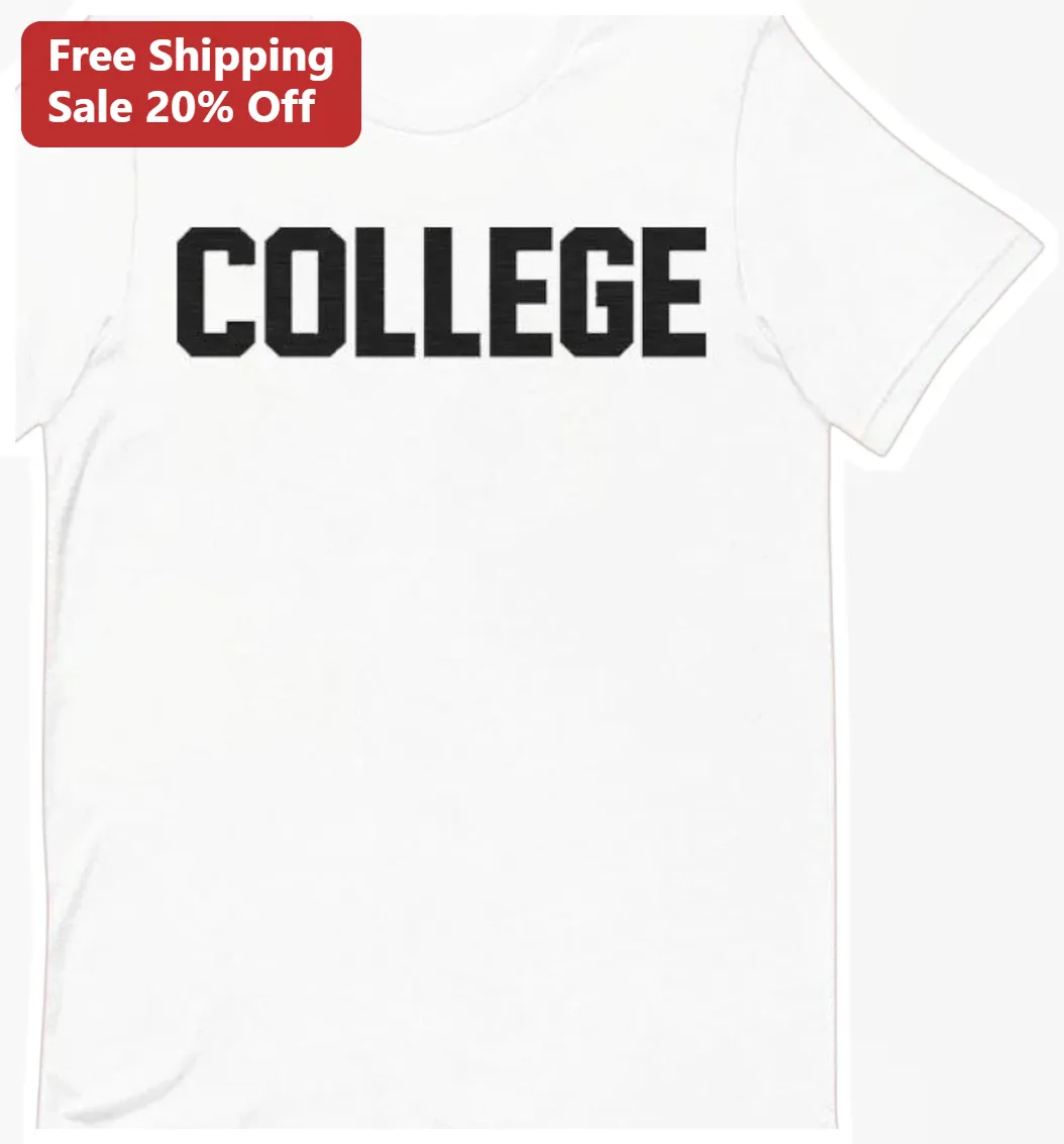 College Tee Vintage Varsity Block Letter Graphic T-Shirt for Students Alumni Game Day