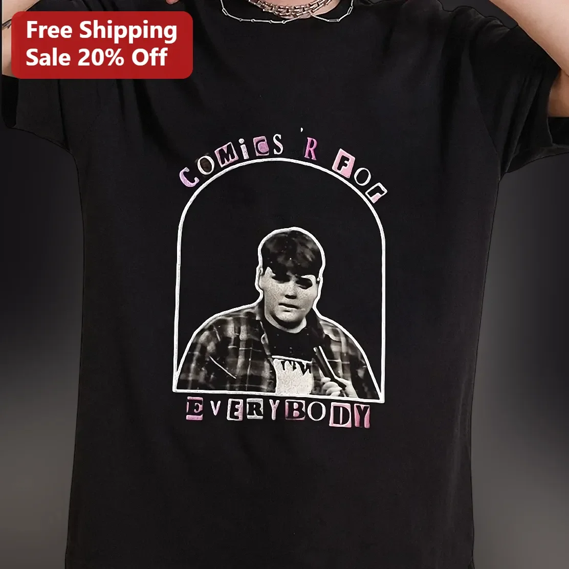 COMICS 'R FOR EVERYBODY Harvey Pekar American Splendor Underground Comix Tee