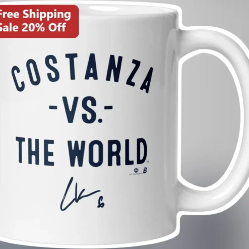 Costanza -VS.- The World Mug Funny Seinfeld Reference Coffee Cup Gift for Men Women