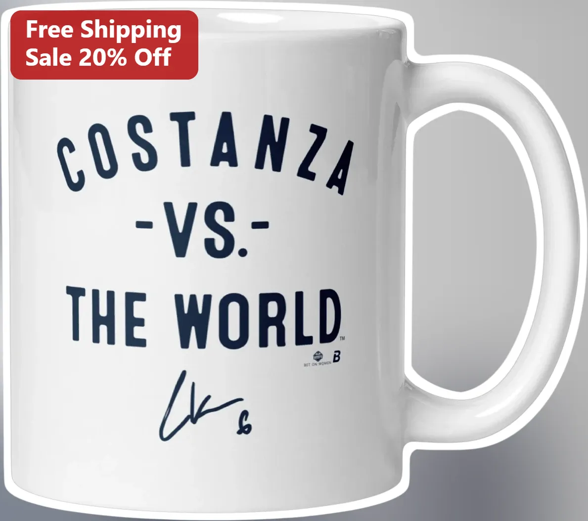 Costanza -VS.- The World Mug Funny Seinfeld Reference Coffee Cup Gift for Men Women