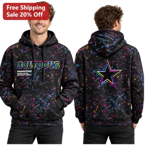 Cowboys Crucial Catch Intercept Cancer Hoodie NFL Breast Awareness Gift