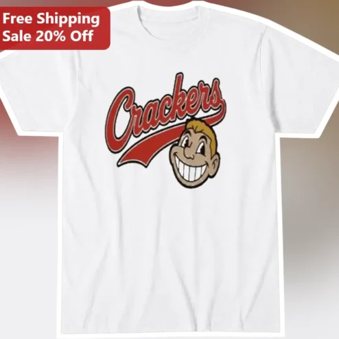 Crackers Tee Mr. Cracker Minor League Baseball Mascot Retro Sports Graphic T-Shirt for Men Women