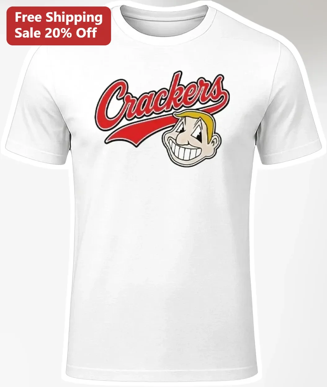 Crackers Tee Mr. Cracker Retro Baseball Mascot Vintage Sports Graphic T-Shirt