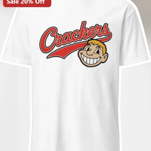 Crackers Tee Mr. Cracker Vintage Atlanta Baseball Mascot Graphic T-Shirt Retro Sports Apparel