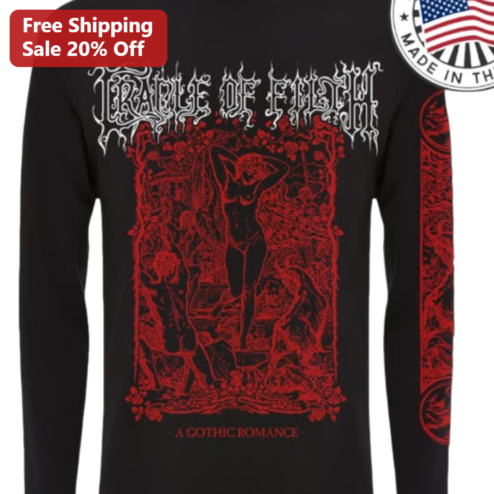 Cradle of Filth A Gothic Romance Long Sleeve Band Tee Dark Metal Gift